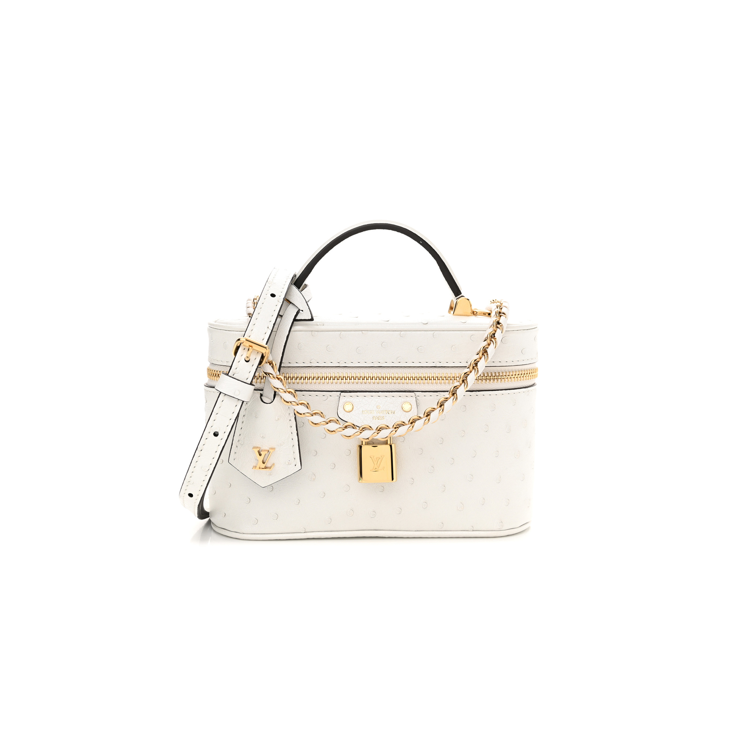 l**is V*t*n ostrich vanity chain pouch m85806 (19*11.5*6.5cm)